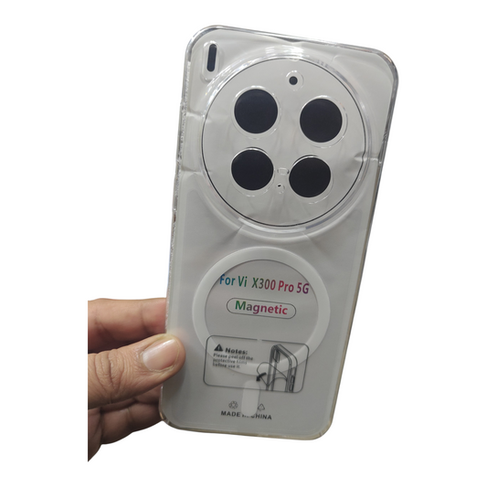 Vivo X300 Pro 5G Anti Yellow Premium Quality Magsafe Crystal Clear Hard Plastic Back Cover Case