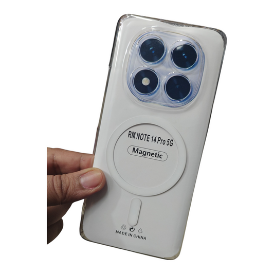 Xiaomi Redmi Note 14 Pro 5G Anti Yellow Premium Quality Magsafe Crystal Clear Hard Plastic Back Cover Case