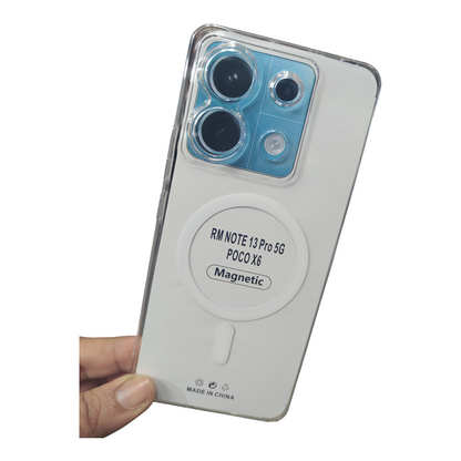 Xiaomi Redmi Note 13 Pro / Poco X6 5G Anti Yellow Premium Quality Magsafe Crystal Clear Hard Plastic Back Cover Case