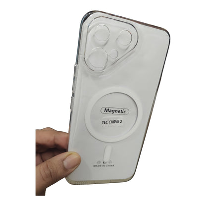 Tecno Pova Curve 2 / Pova Curve2 5G Anti Yellow Premium Quality Magsafe Crystal Clear Hard Plastic Back Cover Case