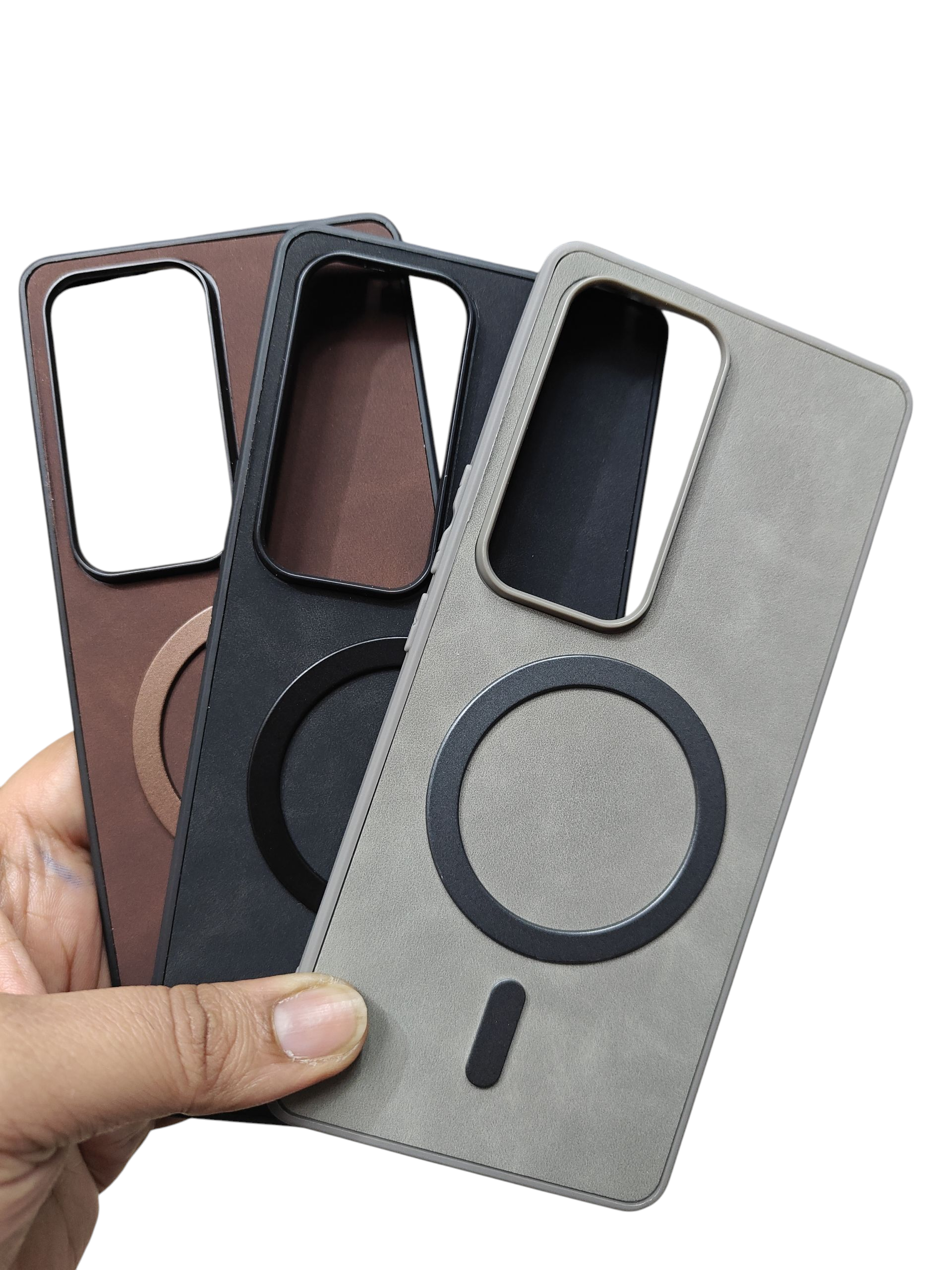 Vivo V30 / V30 Pro 5G Magsafe Premium Quality Leather ( Side Soft, Back Hard ) Back Cover Case - Royal Star