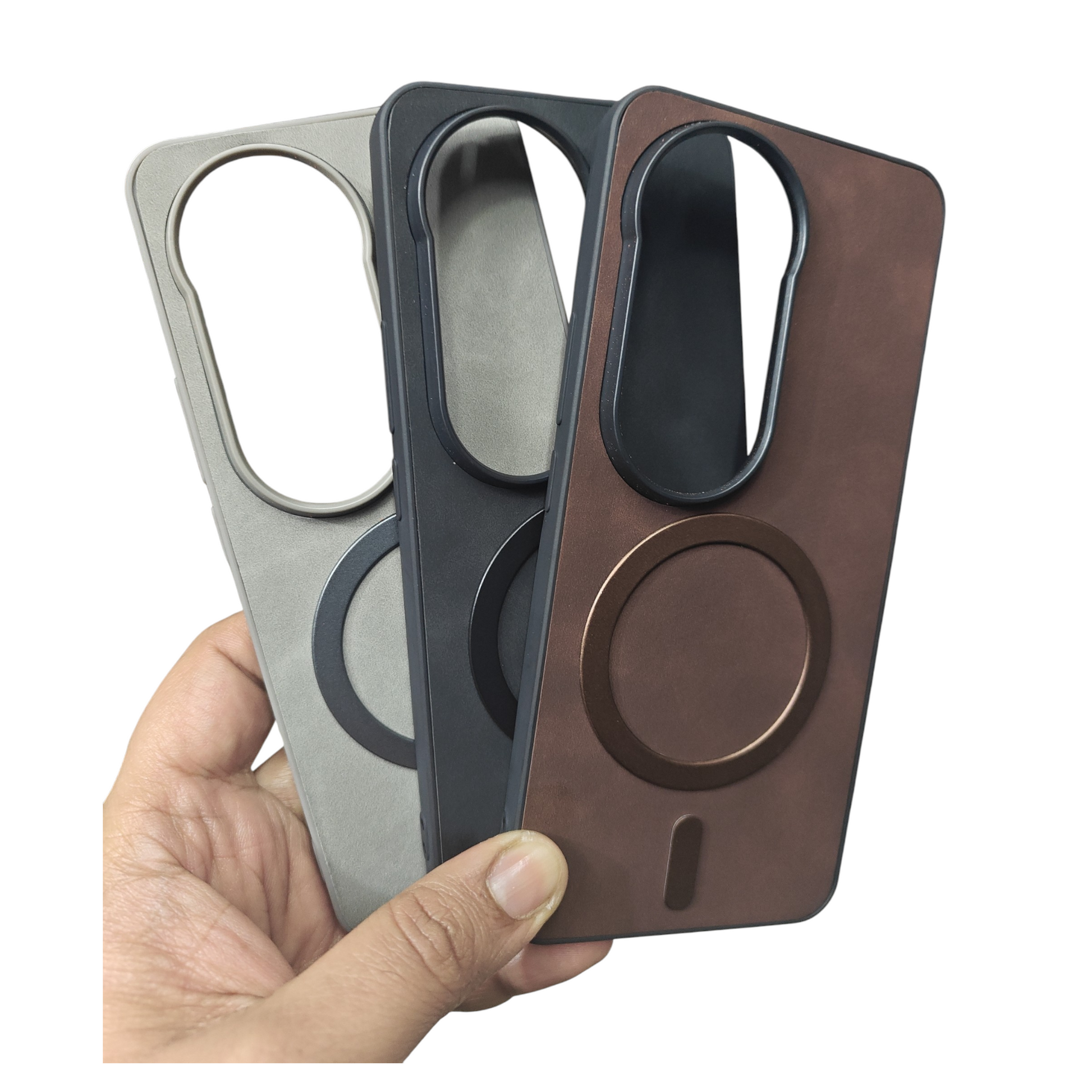 Vivo T4 Ultra (5G) Magsafe Premium Quality Leather ( Side Soft, Back Hard ) Back Cover Case - Royal Star