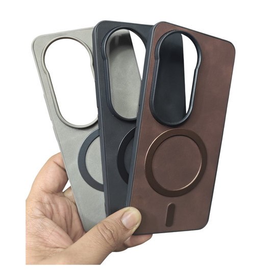 Vivo T4 Ultra (5G) Magsafe Premium Quality Leather ( Side Soft, Back Hard ) Back Cover Case - Royal Star