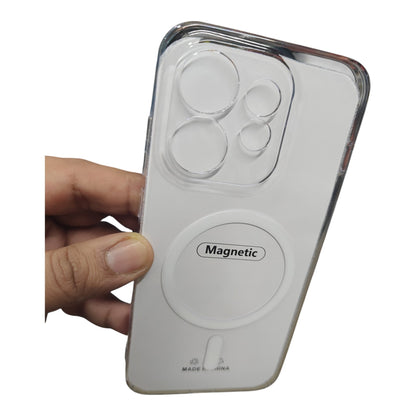 Oppo Reno 16 5G / Oppo Reno16 5G Anti Yellow Premium Quality Magsafe Crystal Clear Hard Plastic Back Cover Case