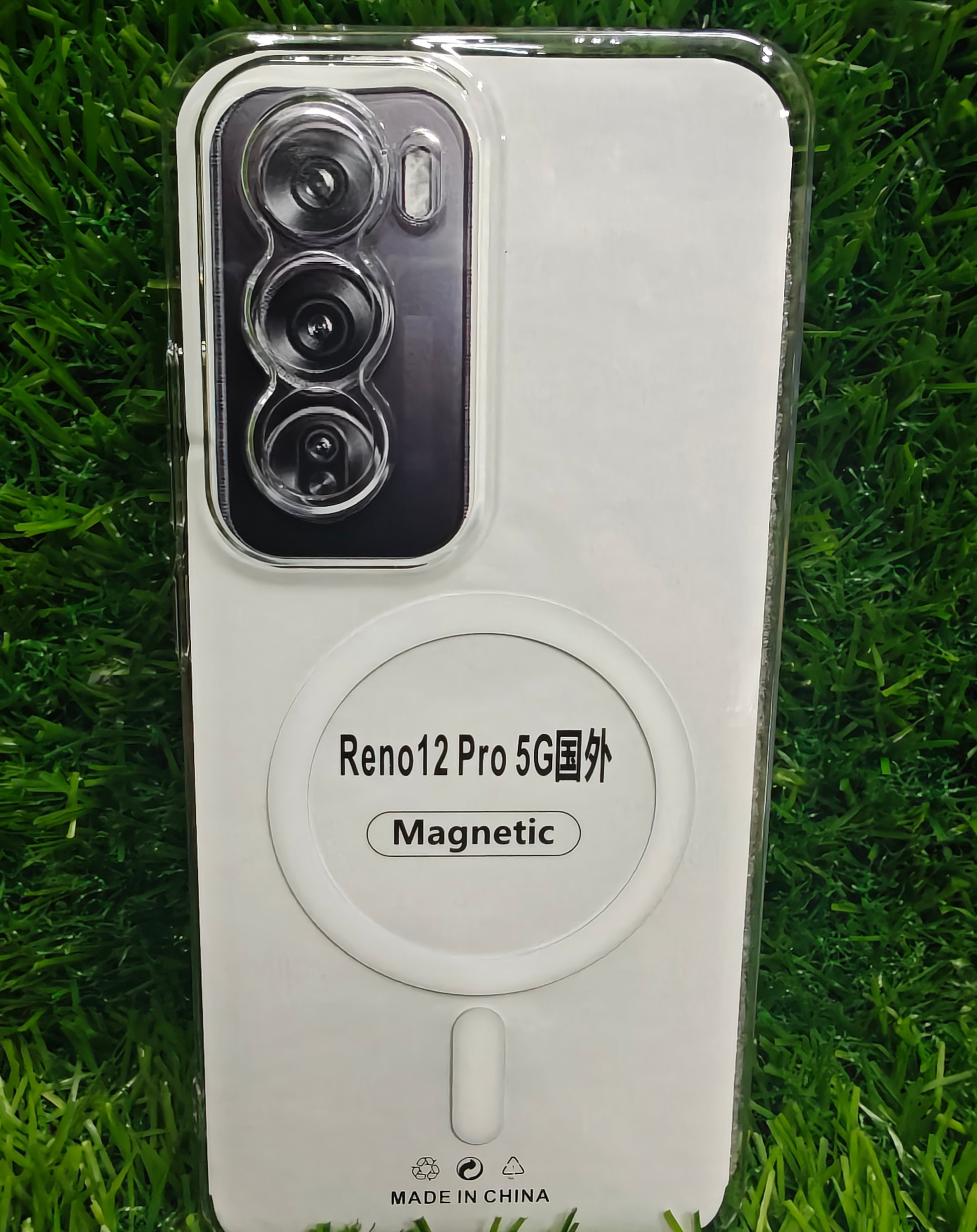 Oppo Reno 12 Pro 5G Anti Yellow Premium Quality Magsafe Crystal Clear Hard Plastic Back Cover Case - Royal Star