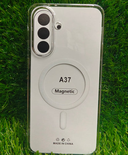 Samsung Galaxy A37 5G Anti Yellow Premium Quality Magsafe Crystal Clear Hard Plastic Back Cover Case - Royal Star