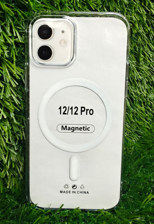 Apple iPhone 12 / 12 Pro Anti Yellow Premium Quality Magsafe Crystal Clear Hard Plastic Back Cover Case