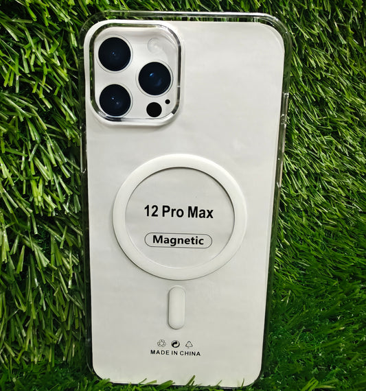 Apple iPhone 12 Pro Max Anti Yellow Premium Quality Magsafe Crystal Clear Hard Plastic Back Cover Case