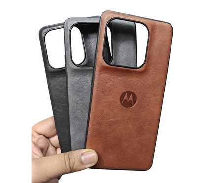 Motorola Signature 5G Luxury Leather ( Side Soft, Back Hard ) Premium Quality Back Cover Case