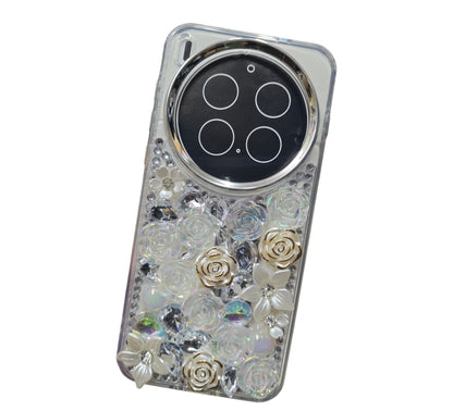 Vivo X300 Pro 5G Girlish 3D Stone & Flower Back Cover Case