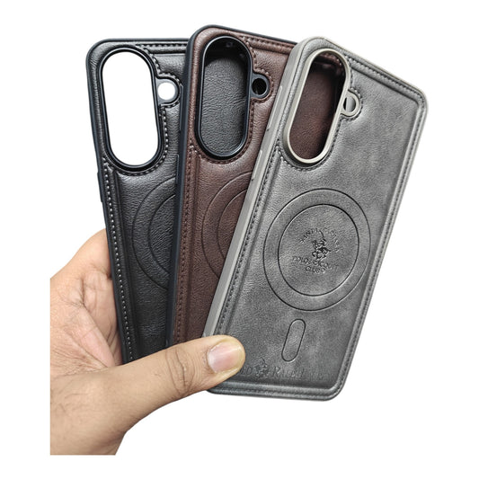 Samsung Galaxy A57 (5G) Magsafe Premium Quality Leather ( Side Soft, Back Hard ) Back Cover Case