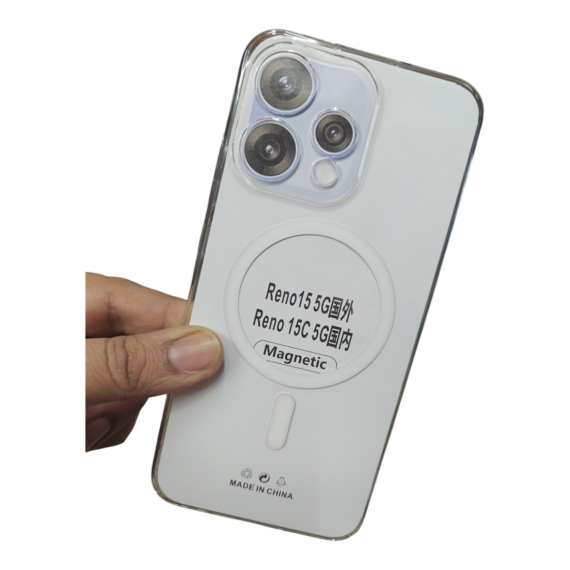 Oppo Reno 15 5G / Oppo Reno 15C 5G Anti Yellow Premium Quality Magsafe Crystal Clear Hard Plastic Back Cover Case - Royal Star