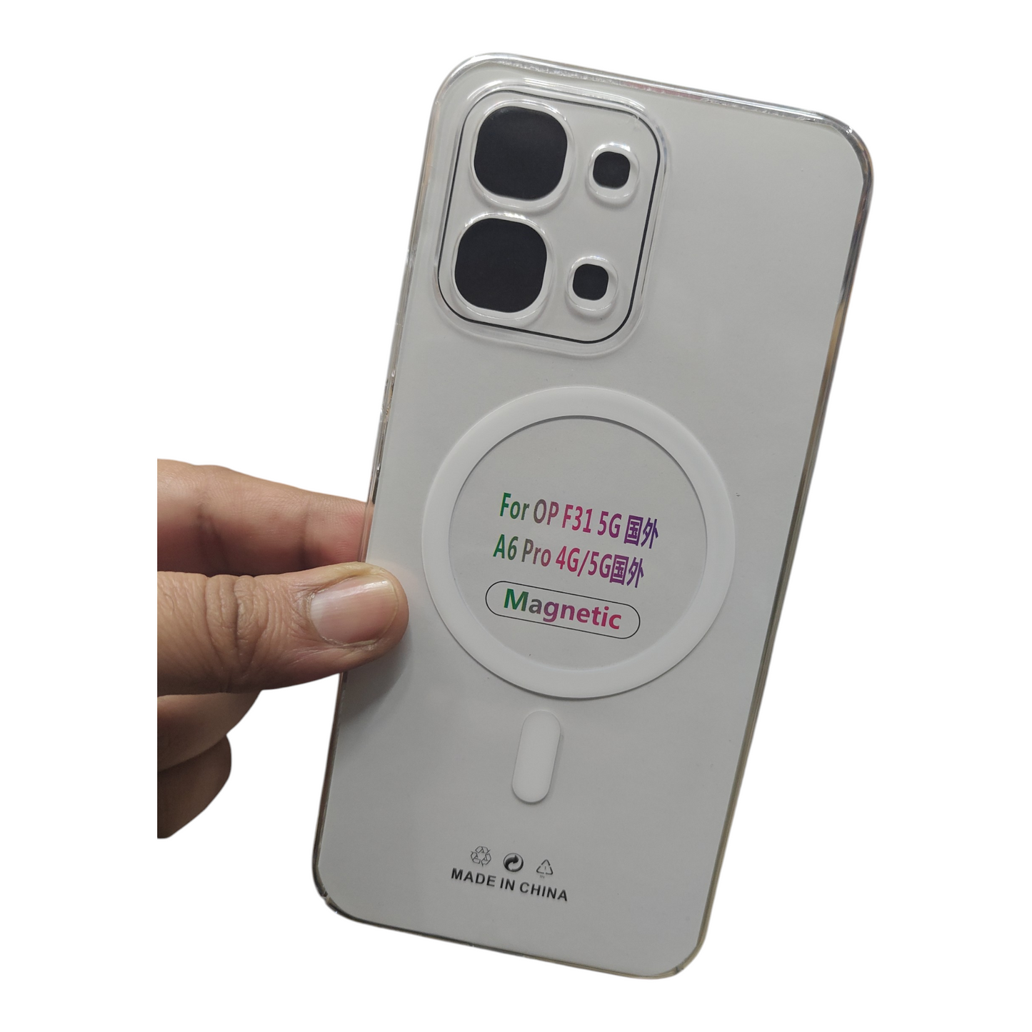 Oppo F31 5G Anti Yellow Premium Quality Magsafe Crystal Clear Hard Plastic Back Cover Case