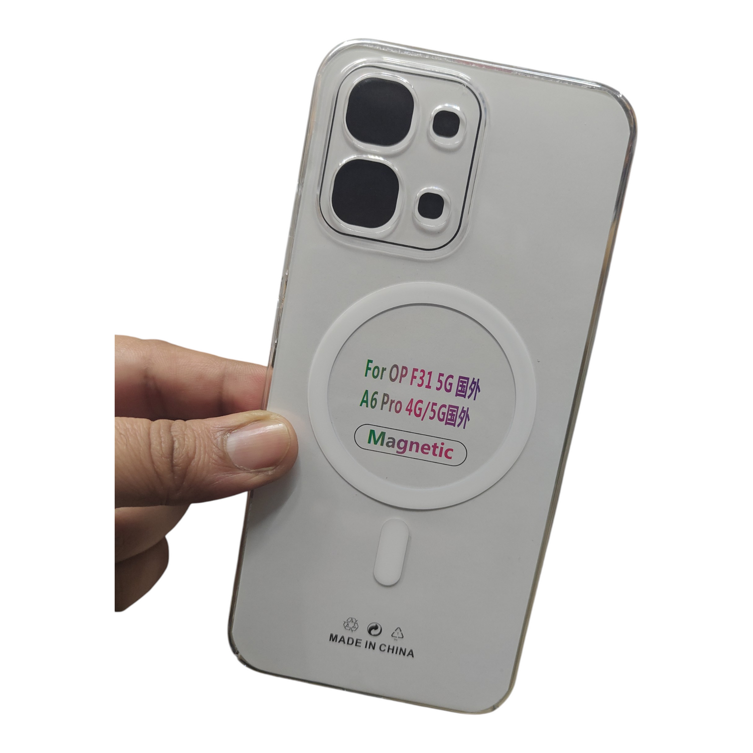 Oppo F31 5G Anti Yellow Premium Quality Magsafe Crystal Clear Hard Plastic Back Cover Case - Royal Star