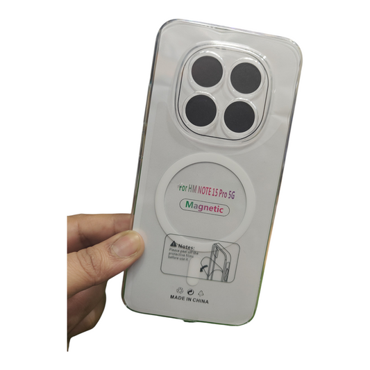 Xiaomi Redmi Note 15 Pro 5G Anti Yellow Premium Quality Magsafe Crystal Clear Hard Plastic Back Cover Case