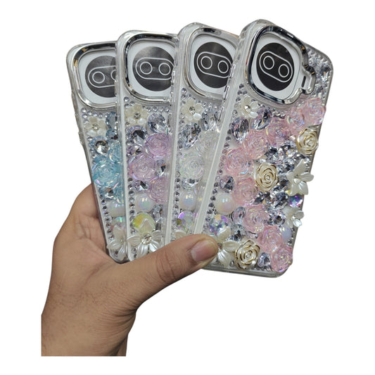 iQOO 15R 5G / iQOO15R 5G Girlish 3D Stone & Flower Back Cover Case