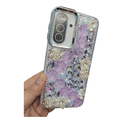 Samsung Galaxy A27 5G / M47 5G Girlish 3D Stone & Flower Back Cover Case