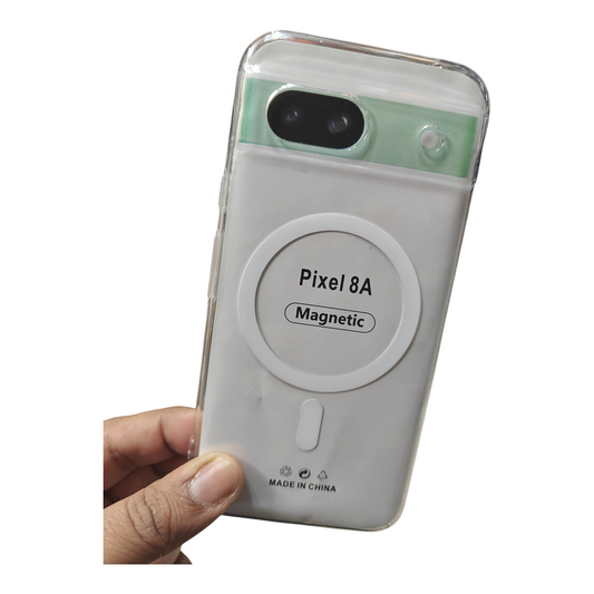 Google Pixel 8A 5G Anti Yellow Premium Magsafe Crystal Clear Hard Plastic Back Cover Case