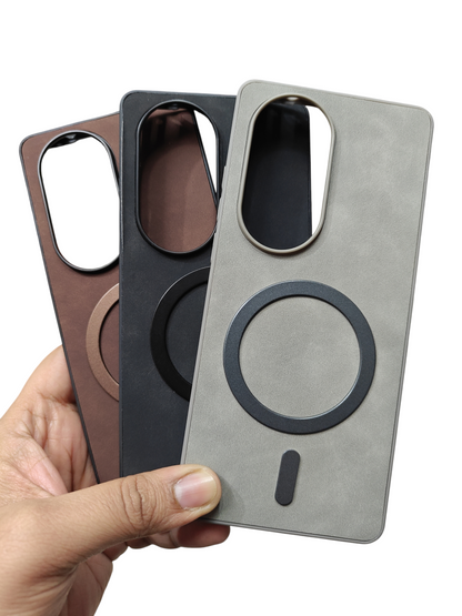 Oppo Reno 10 Pro Plus 5G Magsafe Premium Quality Leather ( Side Soft, Back Hard ) Back Cover Case - Royal Star