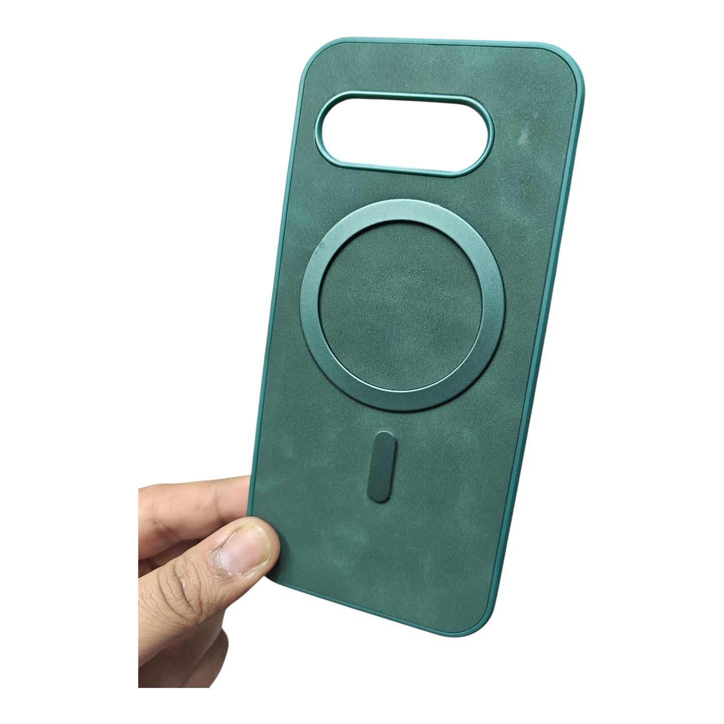 Google Pixel 9A 5G Magsafe Premium Quality Leather ( Side Soft, Back Hard ) Back Cover Case