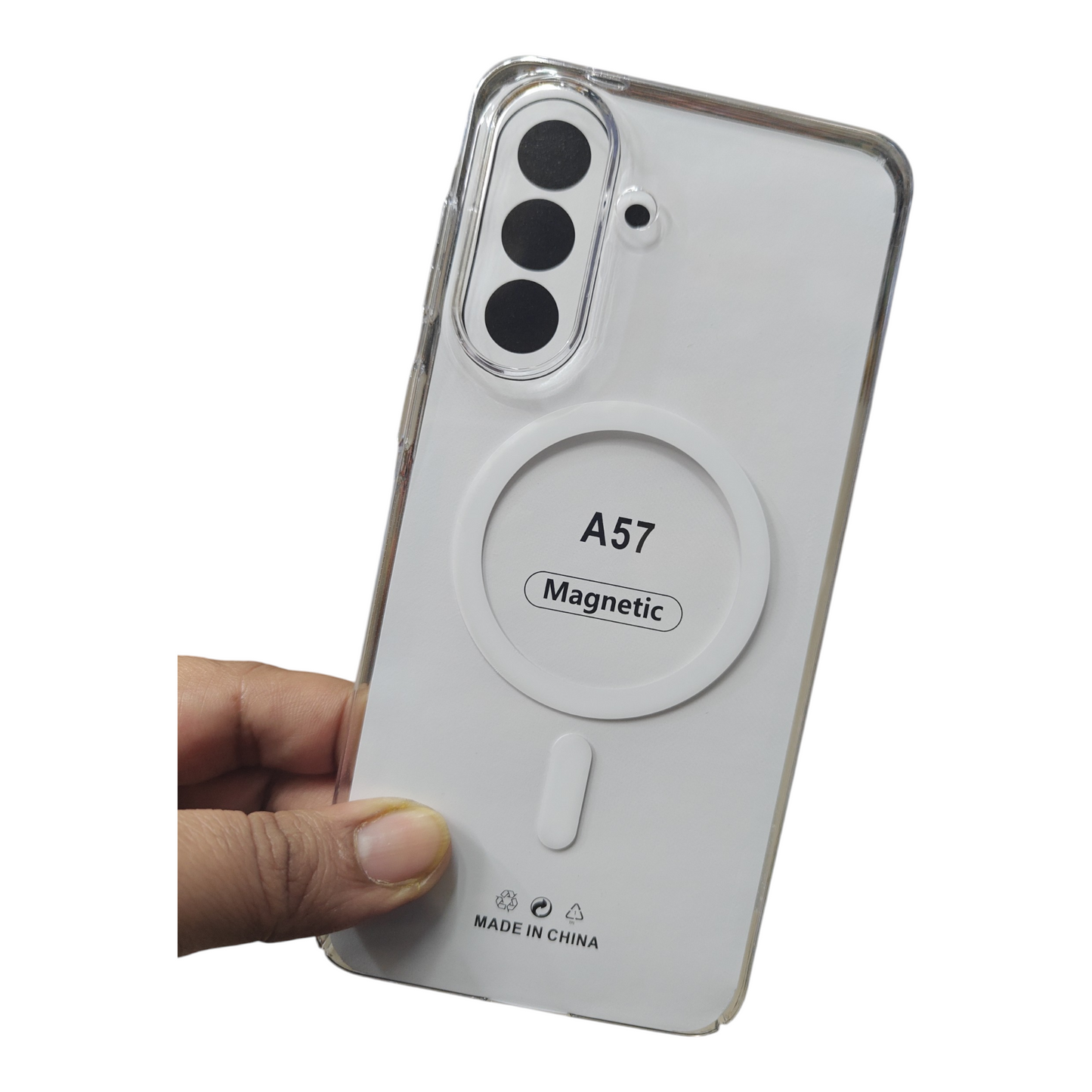 Samsung Galaxy A57 5G Anti Yellow Premium Quality Magsafe Crystal Clear Hard Plastic Back Cover Case - Royal Star