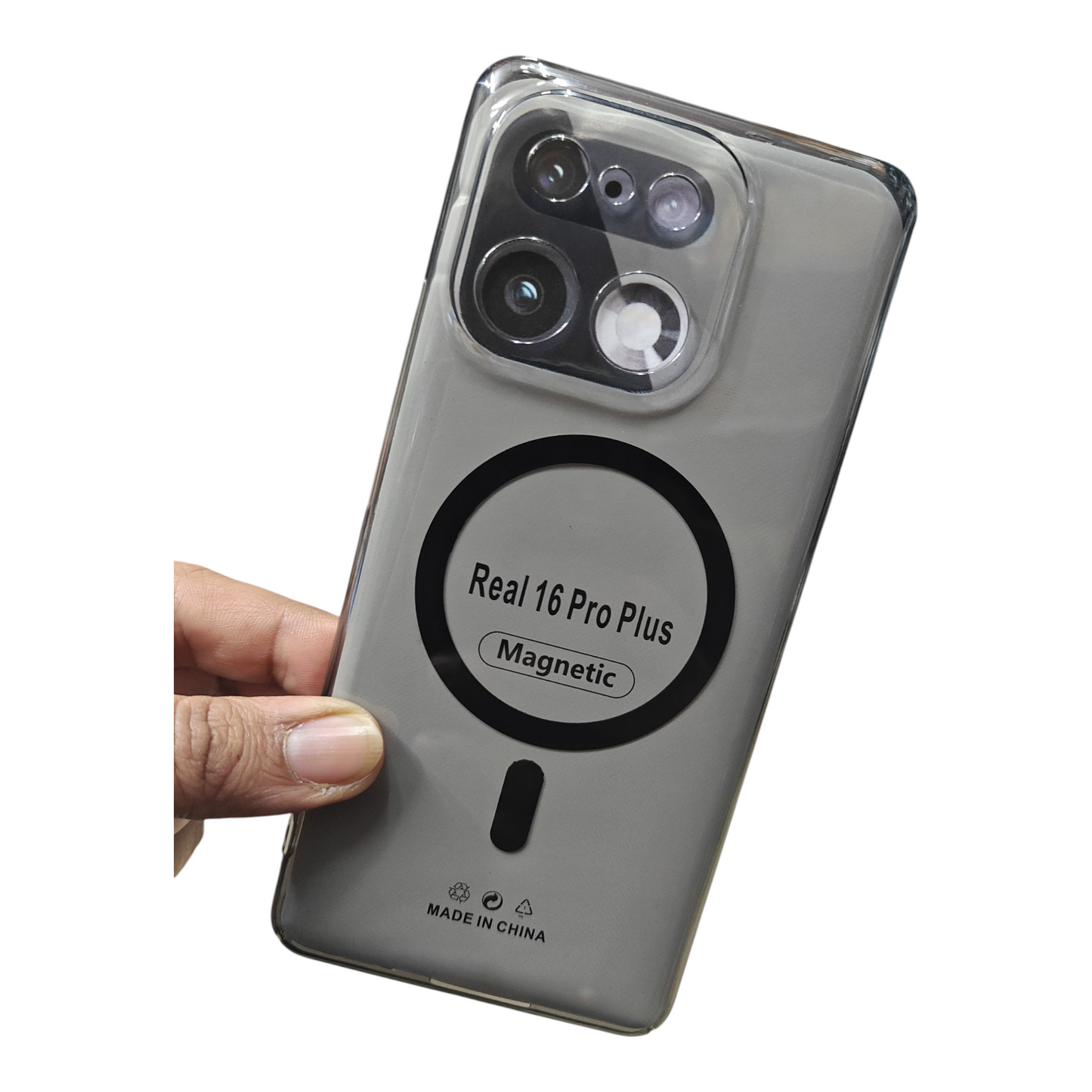 Realme 16 Pro Plus 5G Anti Yellow Premium Quality Magsafe Crystal Clear Hard Plastic Back Cover Case