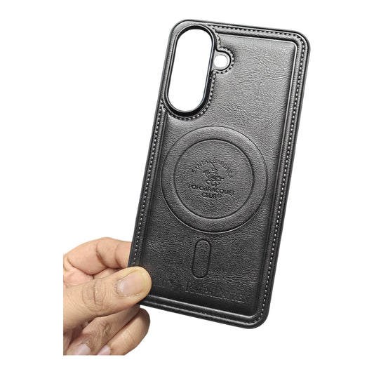 Samsung Galaxy A37 (5G) Magsafe Premium Quality Leather ( Side Soft, Back Hard ) Back Cover Case