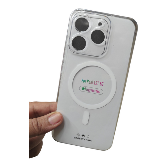 Realme 15T 5G Anti Yellow Premium Quality Magsafe Crystal Clear Hard Plastic Back Cover Case