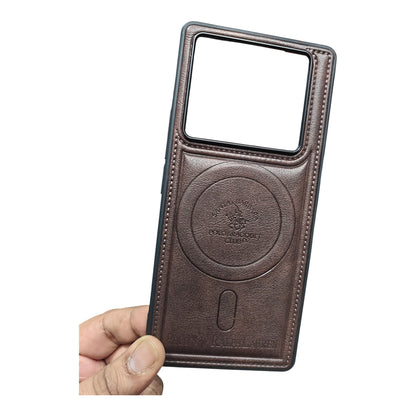 Infinix Note 40 Pro (5G) Magsafe Premium Quality Leather ( Side Soft, Back Hard ) Back Cover Case