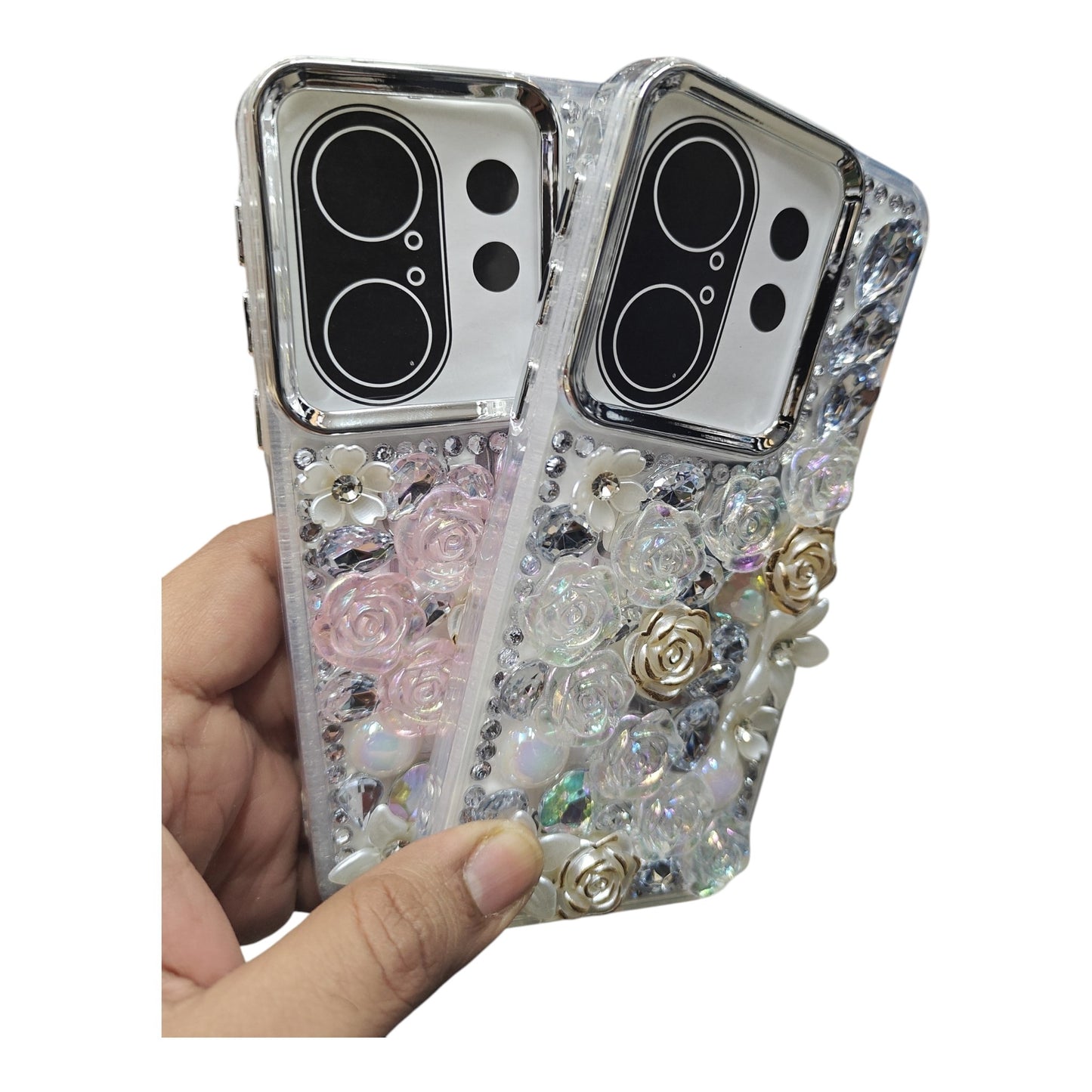 Vivo X200FE / X200FE 5G Girlish 3D Stone & Flower Back Cover Case
