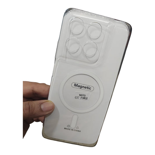Motorola Moto G37 Power 5G Anti Yellow Premium Quality Magsafe Crystal Clear Hard Plastic Back Cover Case