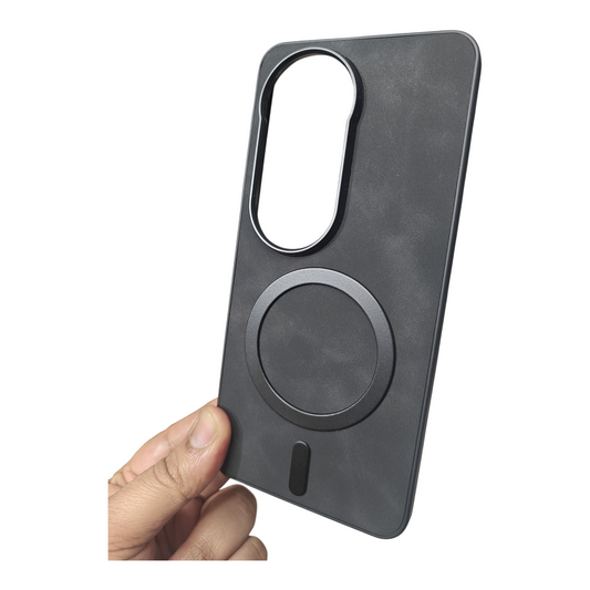 Vivo T4 Ultra (5G) Magsafe Premium Quality Leather ( Side Soft, Back Hard ) Back Cover Case - Royal Star