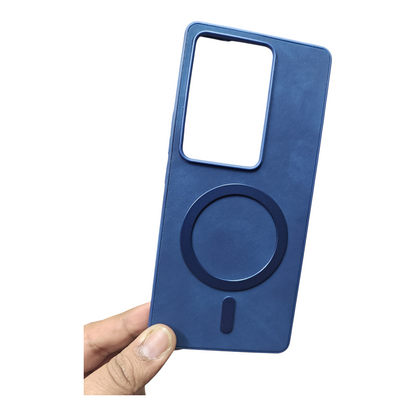 Vivo V29 / Vivo V29 Pro 5G Magsafe Premium Quality Leather ( Side Soft, Back Hard ) Back Cover Case