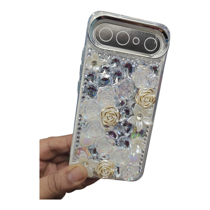 Vivo X300FE 5G / X300 FE 5G Girlish 3D Stone & Flower Back Cover Case