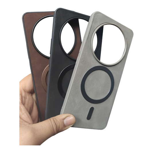 Vivo T4 (5G) / iQOO Z10 / Vivo Y300 Pro (5G) Magsafe Premium Quality Leather ( Side Soft, Back Hard ) Back Cover Case - Royal Star