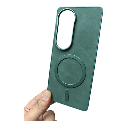 Vivo V40 / Vivo V40 Pro / T3 Ultra 5G Magsafe Premium Quality Leather ( Side Soft, Back Hard ) Back Cover Case