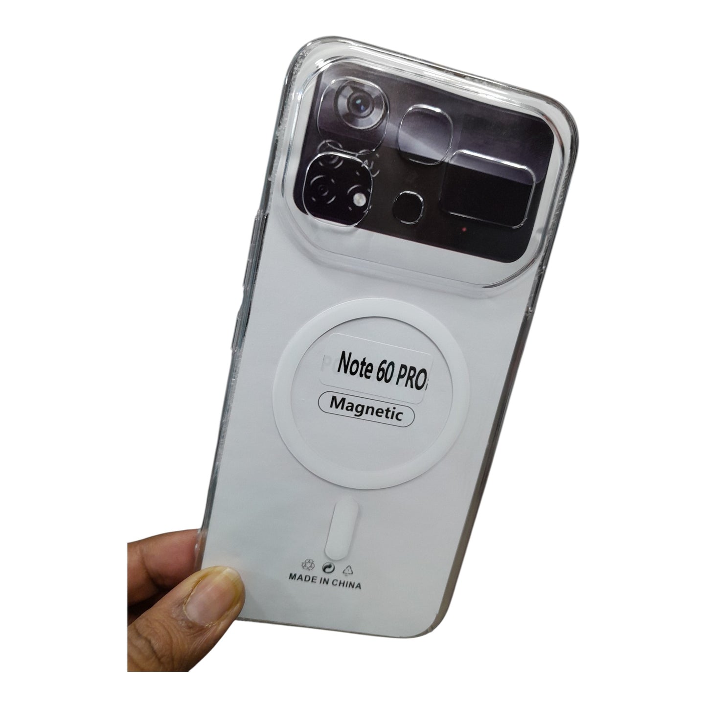 Infinix Note 60 Pro 5G / Infinix Note 60 5G Anti Yellow Premium Magsafe Crystal Clear Hard Plastic Back Cover Case