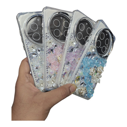 Vivo X200 Pro 5G Girlish 3D Stone & Flower Back Cover Case