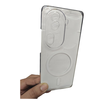 Oppo Reno 11 Pro 5G Anti Yellow Premium Quality Magsafe Crystal Clear Hard Plastic Back Cover Case