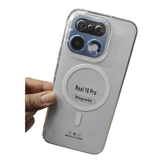 Realme 16 Pro 5G Anti Yellow Premium Quality Magsafe Crystal Clear Hard Plastic Back Cover Case