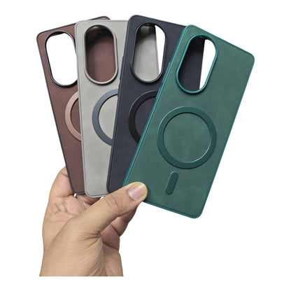 Oppo Reno 10 / Oppo Reno 10 Pro / Oppo Reno10 5G Magsafe Premium Quality Leather ( Side Soft, Back Hard ) Back Cover Case
