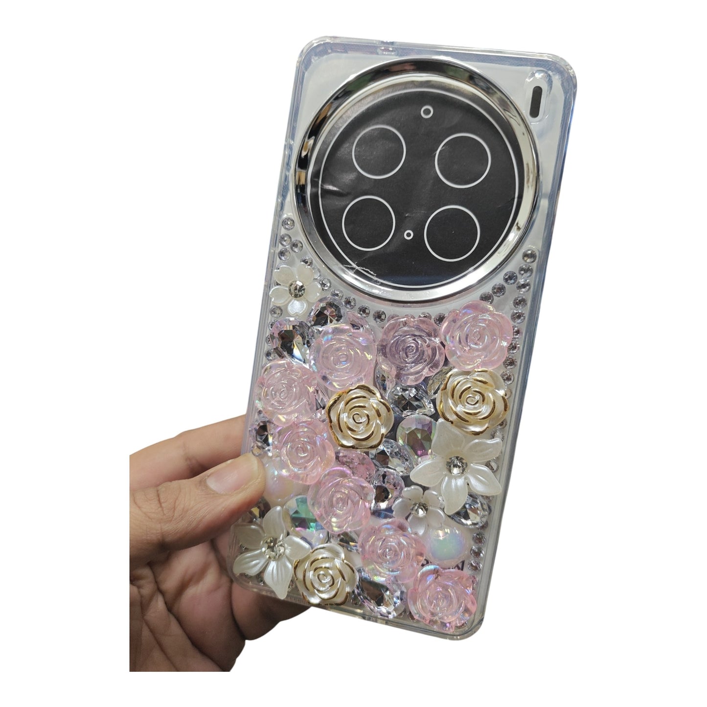 Vivo X200 Pro 5G Girlish 3D Stone & Flower Back Cover Case