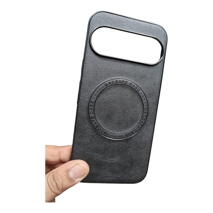 Google Pixel 10 / Pixel 10 Pro 5G Magsafe Premium Quality Leather ( Side Soft, Back Hard ) Back Cover Case