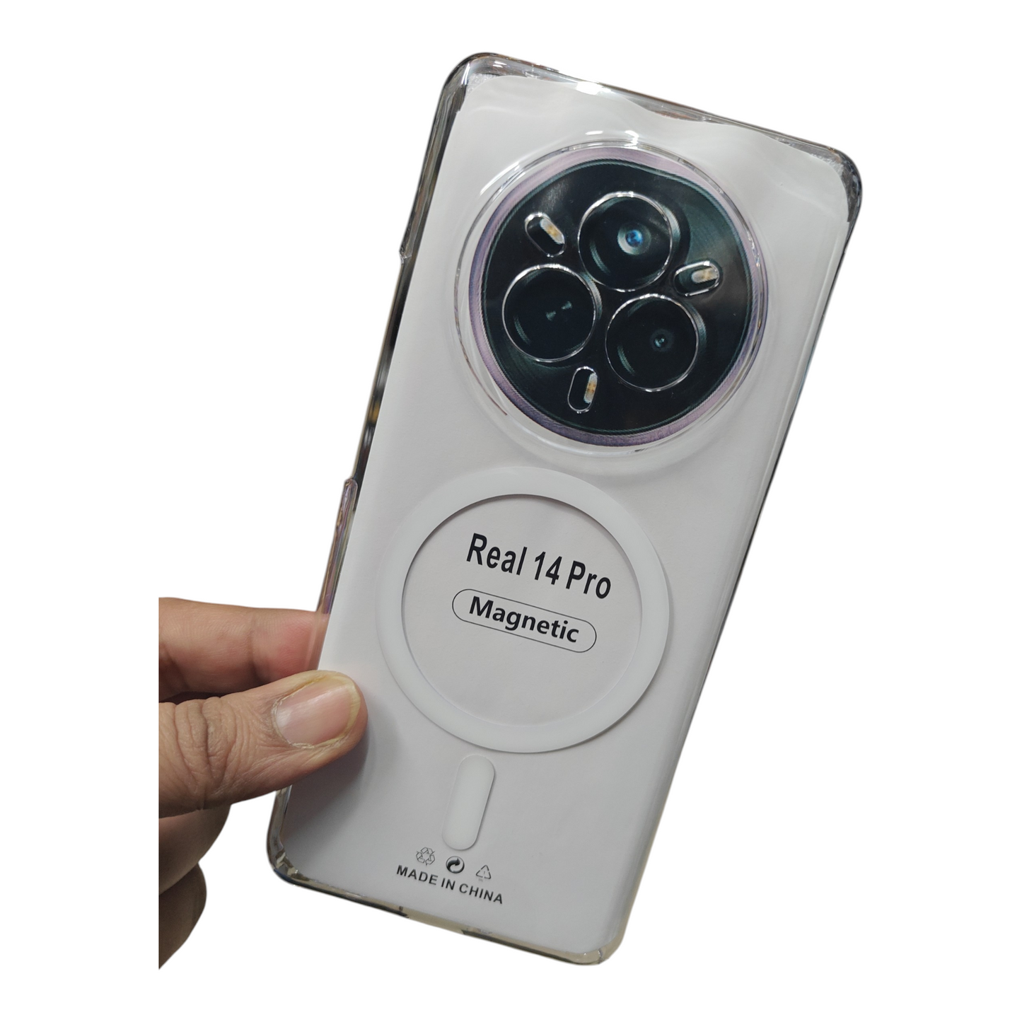 Realme 14 Pro 5G Anti Yellow Premium Quality Magsafe Crystal Clear Hard Plastic Back Cover Case