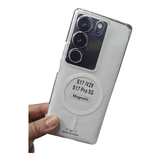 Vivo V29 / Vivo V29 Pro 5G Anti Yellow Premium Quality Magsafe Crystal Clear Hard Plastic Back Cover Case - Royal Star