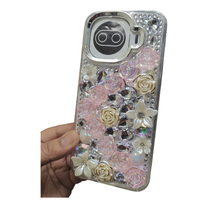 iQOO 15R 5G / iQOO15R 5G Girlish 3D Stone & Flower Back Cover Case