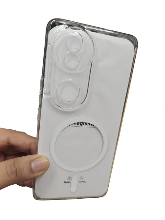 Vivo V50 / Vivo V50E / Vivo T4R / iQOO Z10R (5G) Anti Yellow Premium Quality Magsafe Crystal Clear Hard Plastic Back Cover Case