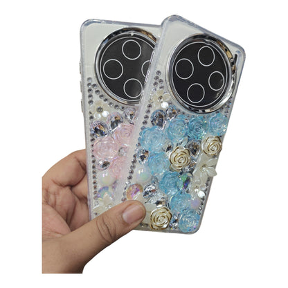 Vivo X200 5G Girlish 3D Stone & Flower Back Cover Case
