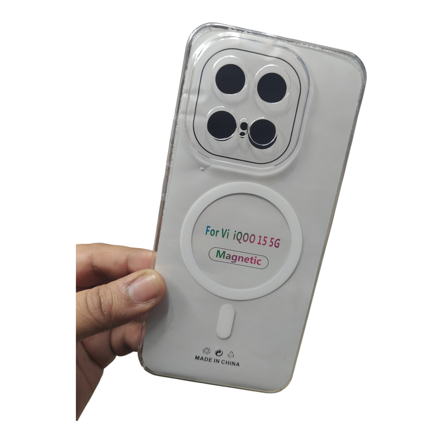 iQOO 15 5G Anti Yellow Premium Quality Magsafe Crystal Clear Hard Plastic Back Cover Case