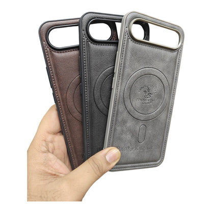 Tecno Pova Slim (5G) Magsafe Premium Quality Leather ( Side Soft, Back Hard ) Back Cover Case